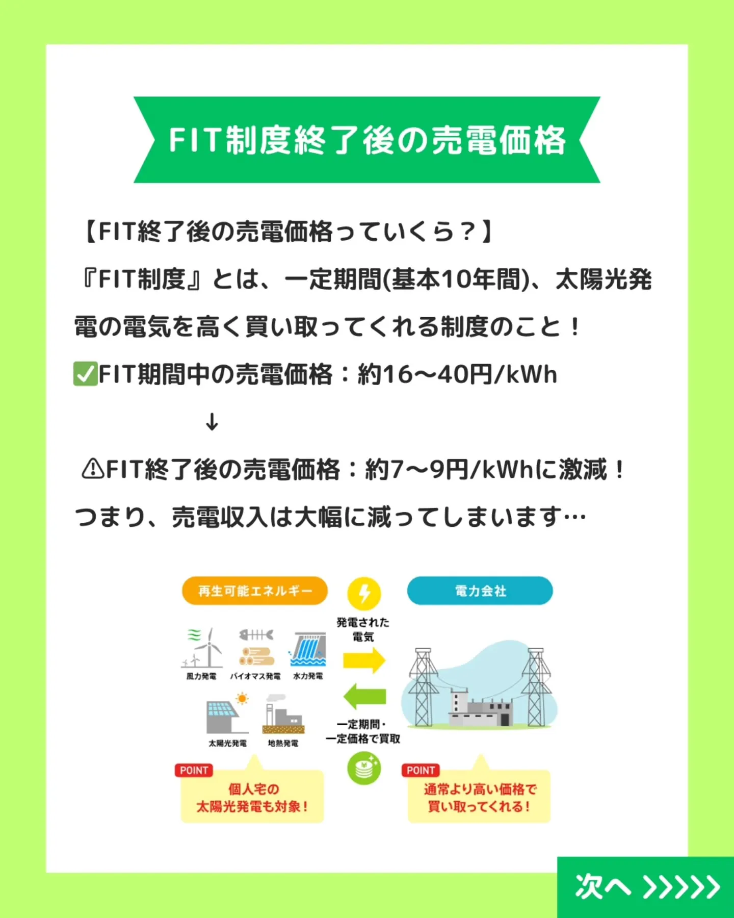 『FIT制度が終わった後、売電価格が激減するって知ってました...