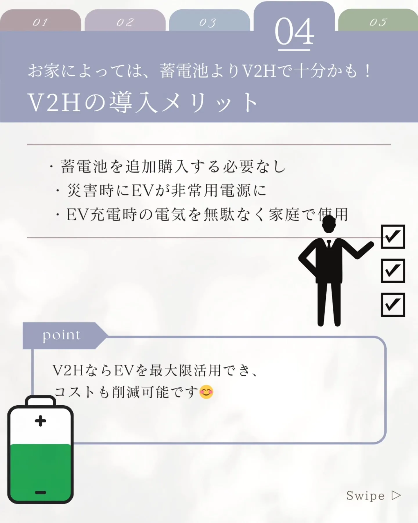 蓄電池の導入を考えている方、『V2H』という選択肢があるのを...